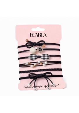 Sada 6 čiernych gumičiek do vlasov