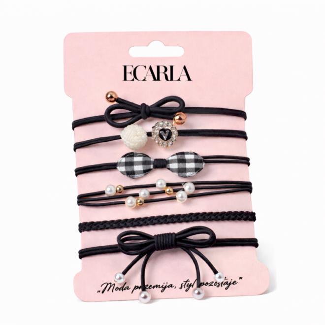 Sada 6 čiernych gumičiek do vlasov