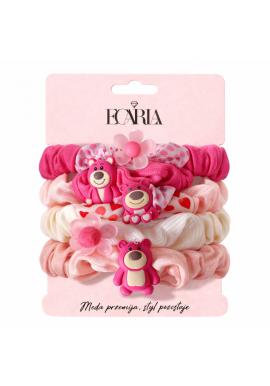Sada 5 ružových gumičiek do vlasov