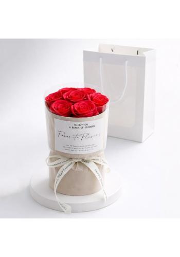 Krabička voňavých červených mydlových kvetov