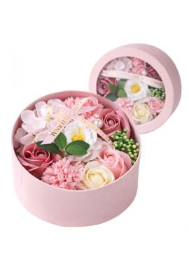 Darčekový box voňavých ružových mydlových kvetov
