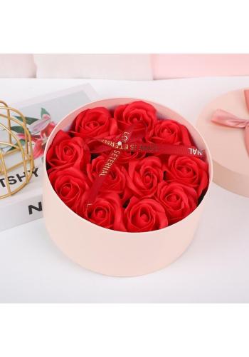 Box voňavých červených mydlových ruží