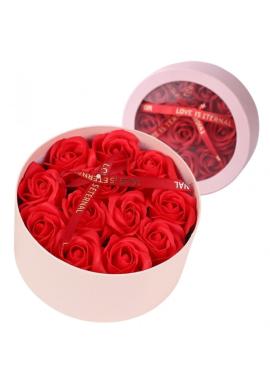 Box voňavých červených mydlových ruží