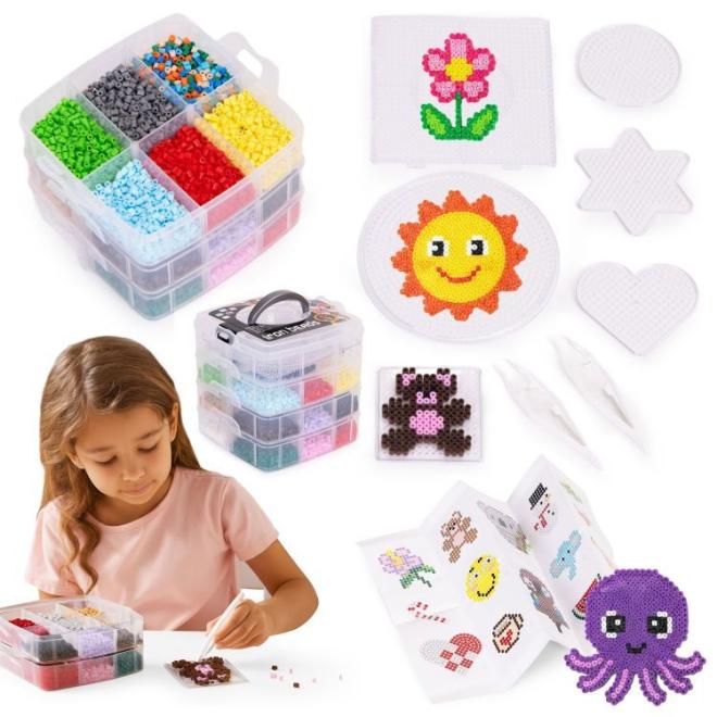 Sada nažehľovacích korálikov + šablóny - 9000 ks