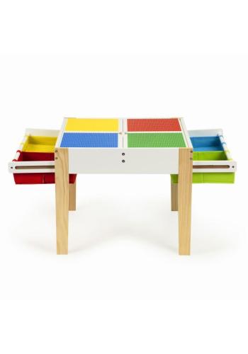 Drevený set 2 stoličiek a stola so šuflíkmi