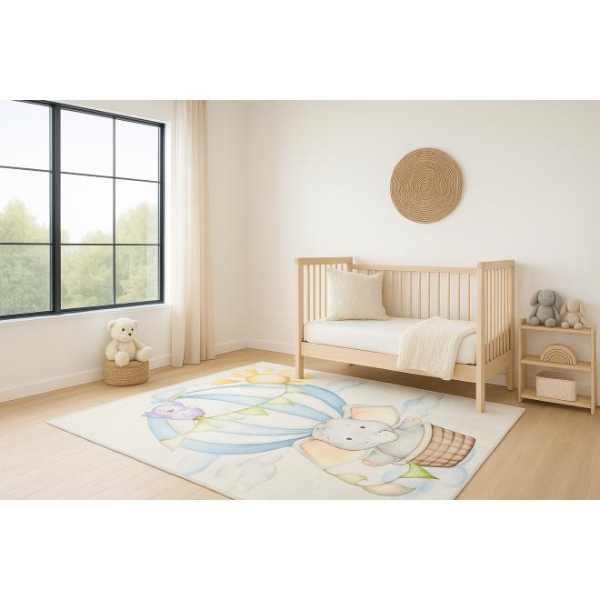 Detský koberec so slonom v balóne