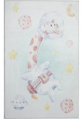 Detský koberec so žirafou vo vesmíre