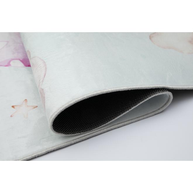 Detský koberec so zajacom v lietajúcom balóne