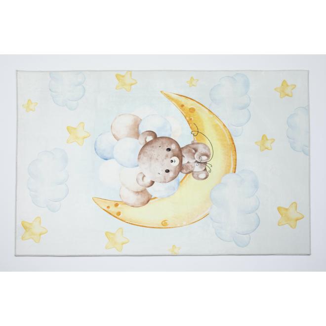 Detský koberec s medveďom na mesiaci