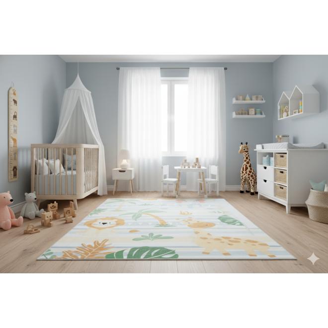 Detský koberec so safari zvieratami