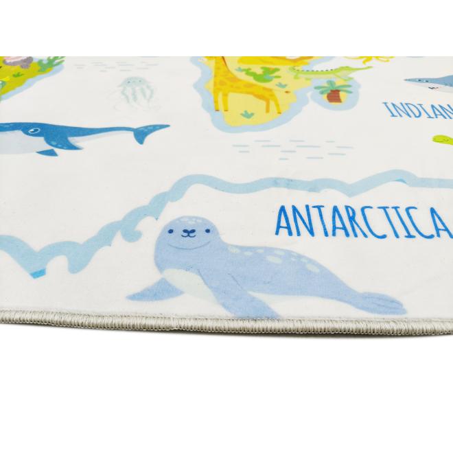 Detský koberec s mapou a zvieratami