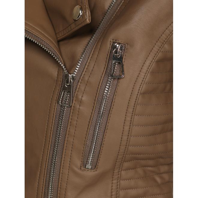 Svetlohnedá kožená dámska bunda TY5536