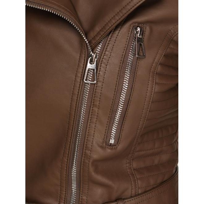 Dámska hnedá kožená bunda TY5537