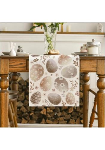 Ľanový veľkonočný behúň na stôl - 180 x 33 cm