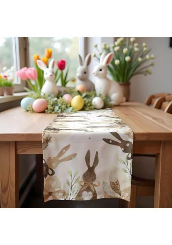Veľkonočný ľanový behúň na stôl - 180 x 33 cm