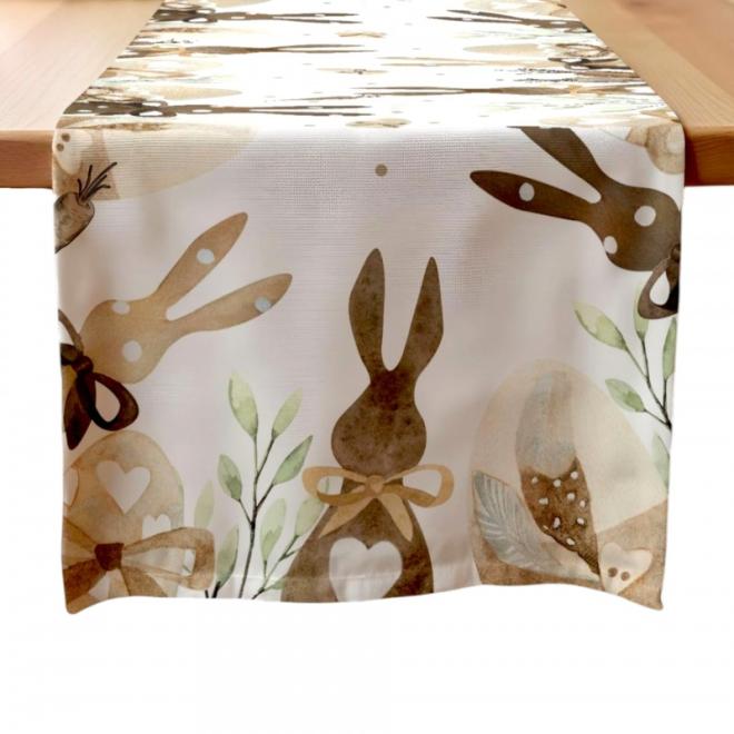 Veľkonočný ľanový behúň na stôl - 180 x 33 cm