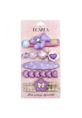Sada detských fialových sponiek do vlasov 5v1