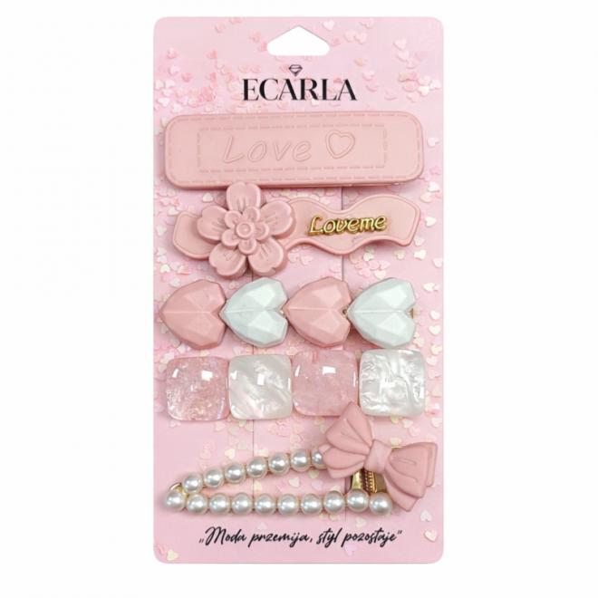 Ružová sada detských sponiek do vlasov 5v1