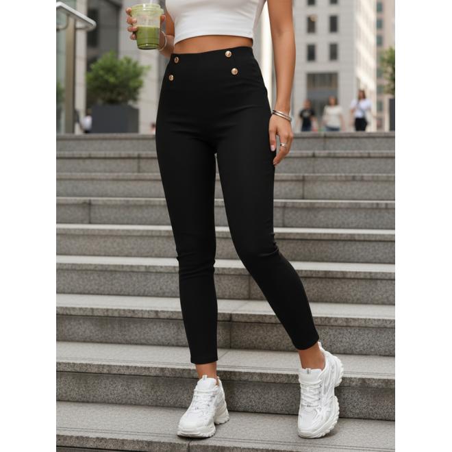 Čierne dámske legíny s vysokým pásom UY2849