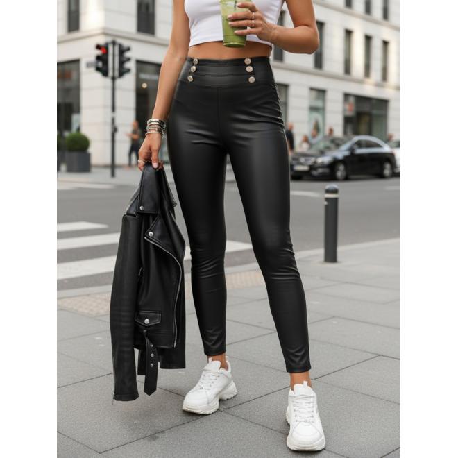 Voskované čierne legíny s vysokým pásom UY2855