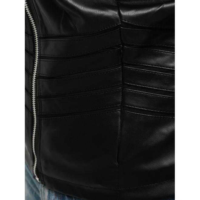 Kožená dámska bunda so stojačikom TY5455