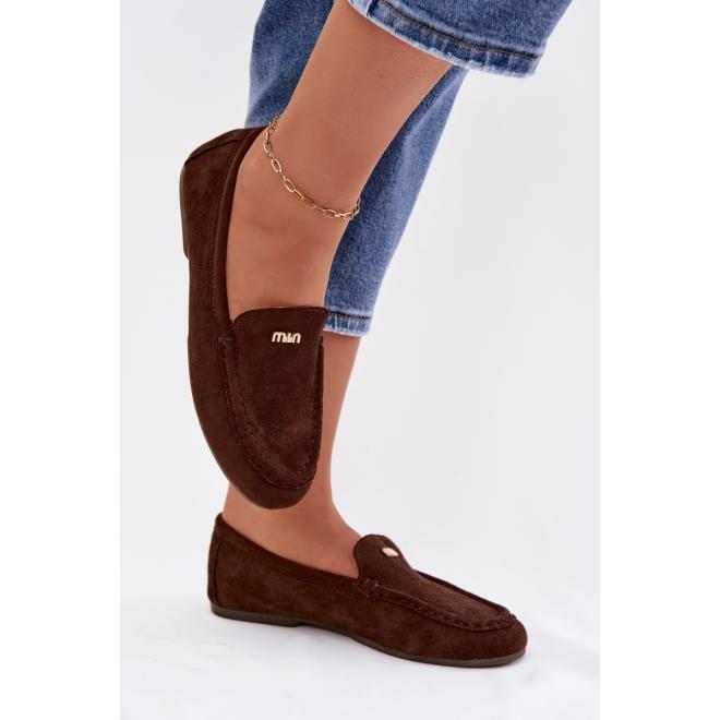 Dámske hnedé semišové mokasíny