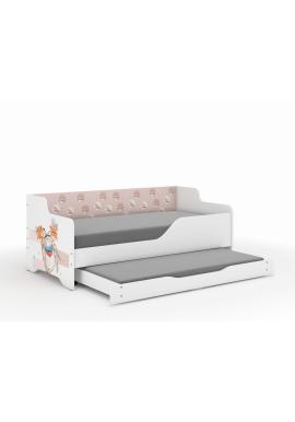 Detská posteľ LILU s dodatočnou funkciou spania - 160x80 MEDVEĎ A LÍŠKY