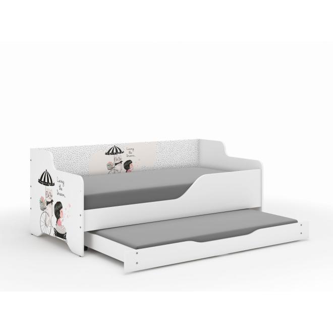 Detská posteľ LILU s dodatočnou funkciou spania - 160x80 DIEVČA NA VÝLETE