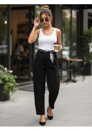 Dámske čierne bavlnené nohavice UY2901