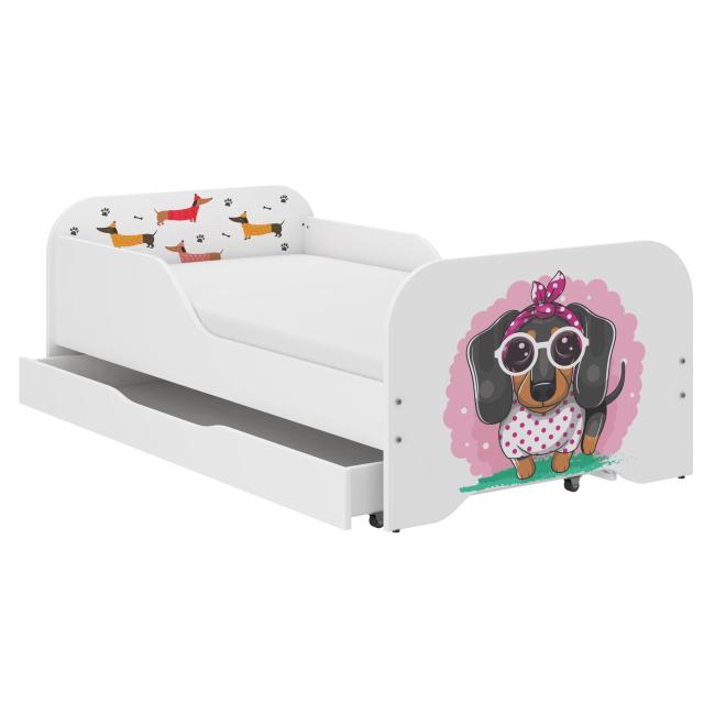 Detská posteľ MIKI so šuflíkom - 160x80 SLADKÝ JAZVEČÍK