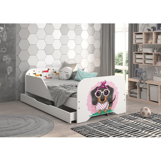 Detská posteľ MIKI so šuflíkom - 160x80 SLADKÝ JAZVEČÍK