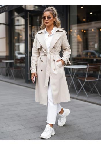 Béžový dámsky dvojradový trenčkot TY5351