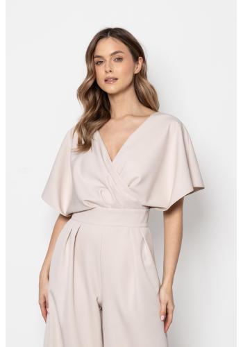 Elegantný béžový dámsky overal