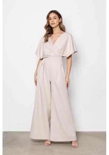 Elegantný béžový dámsky overal