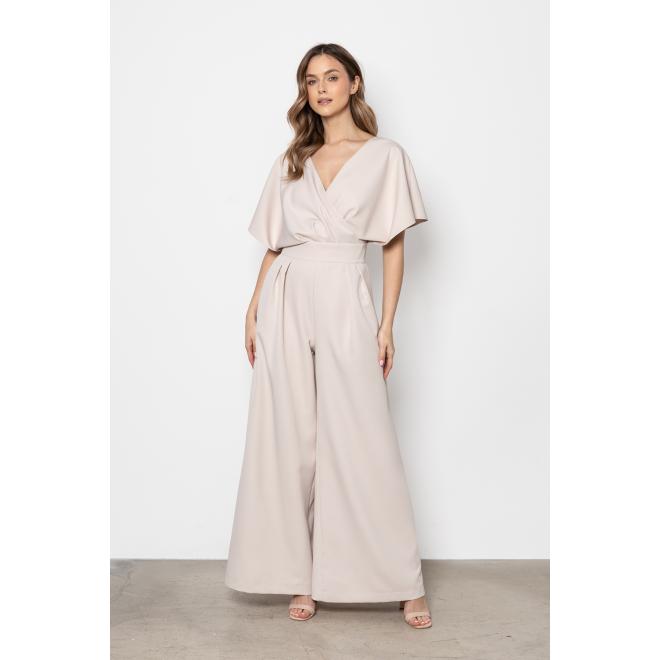 Elegantný béžový dámsky overal