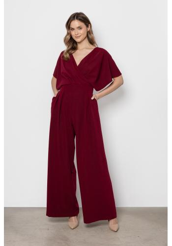 Dámsky elegantný bordový overal