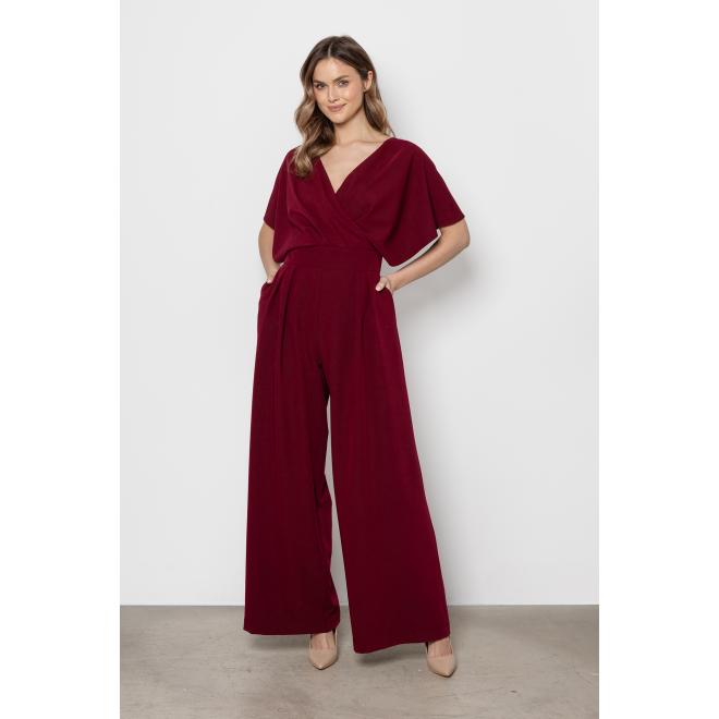 Dámsky elegantný bordový overal