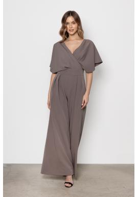 Dámsky elegantný tmavobéžový overal