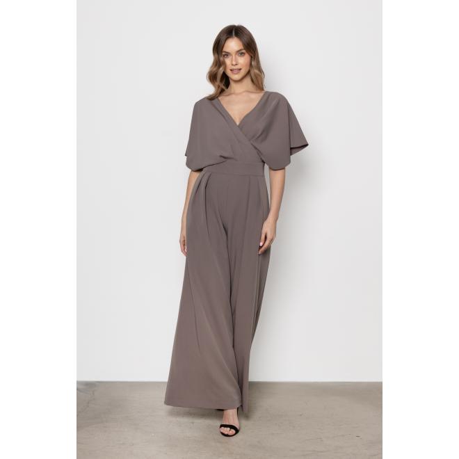 Dámsky elegantný tmavobéžový overal