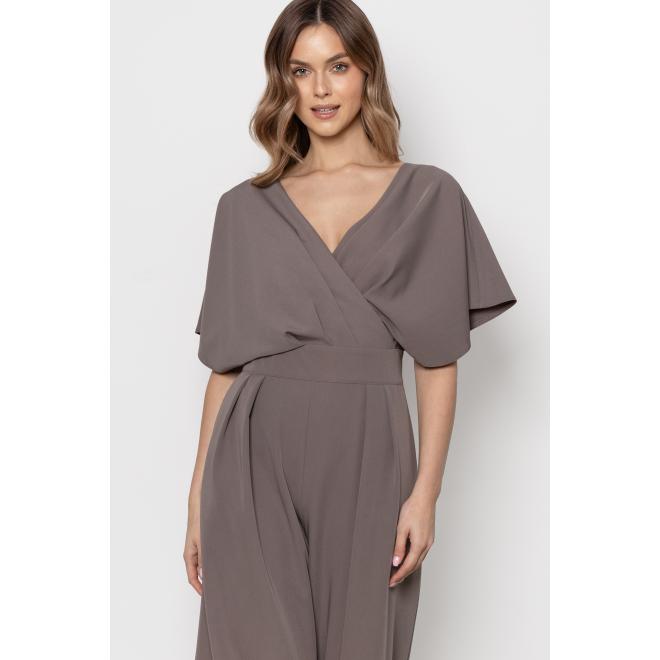 Dámsky elegantný tmavobéžový overal