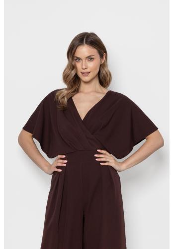 Elegantný dámsky overal čokoládovej farby