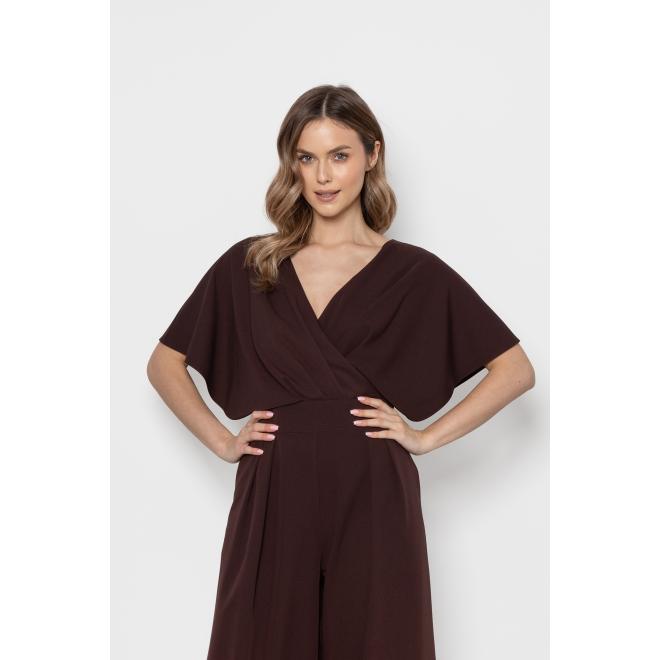 Elegantný dámsky overal čokoládovej farby