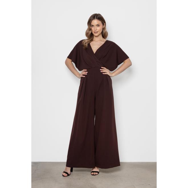 Elegantný dámsky overal čokoládovej farby