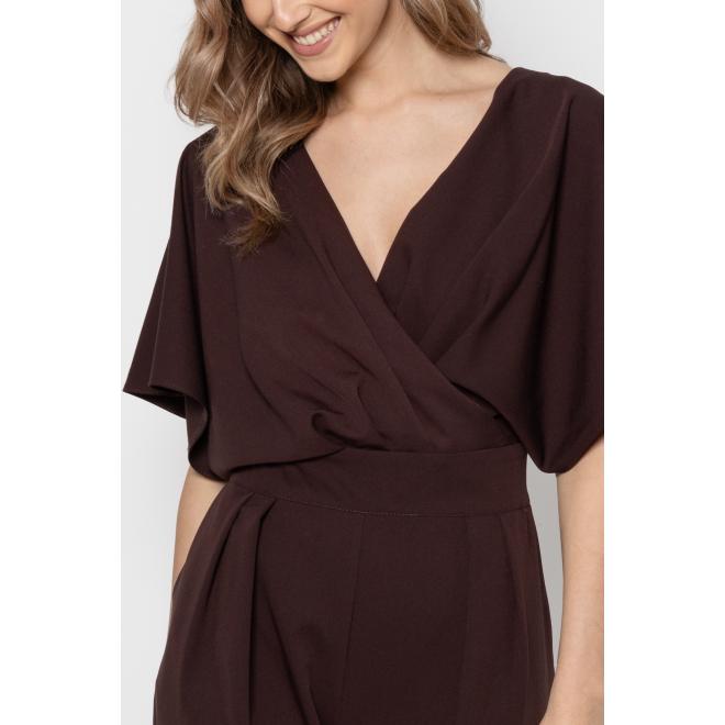 Elegantný dámsky overal čokoládovej farby