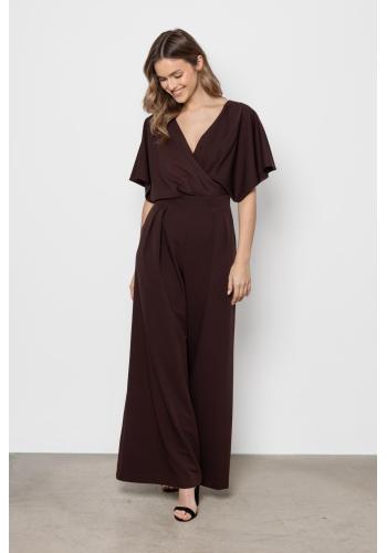 Elegantný dámsky overal čokoládovej farby