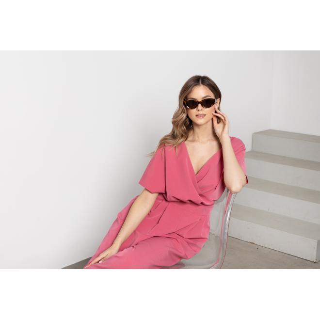 Malinový elegantný dámsky overal