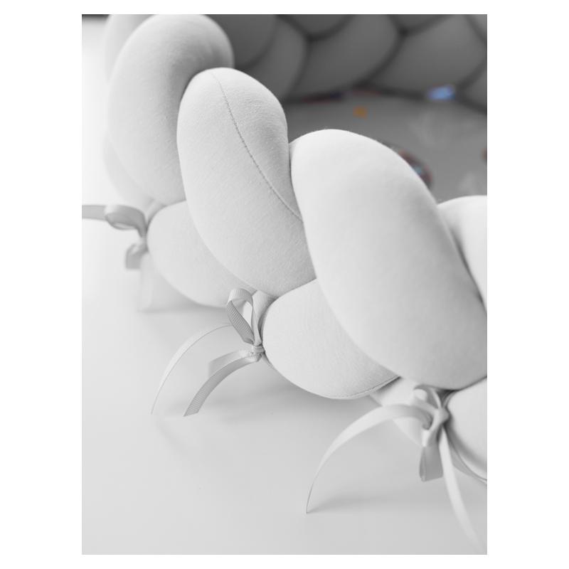 Zapletené detské hniezdo 2 v 1 - svetlo sivé/lietajúce balóny