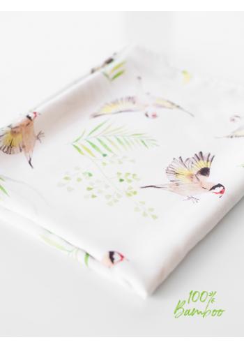 Bambusová deka na leto pre bábätka - vtáčiky (vankúš grátis)