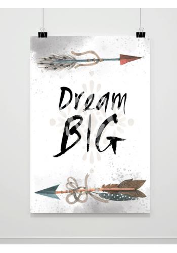 Plagát na stenu v BOHO štýle s nápisom - Dream big
