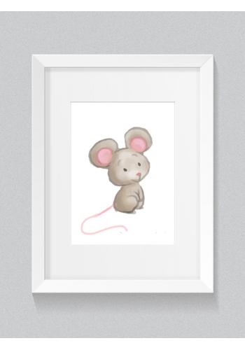 Detský plagát s maľovanou myškou